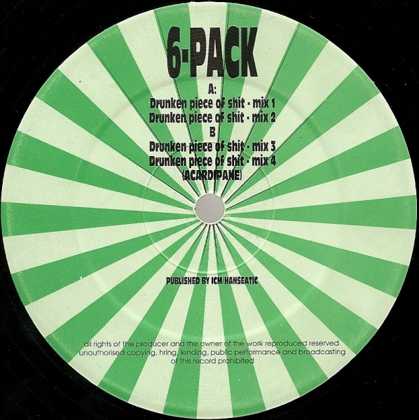 Drunken Piece Of Shit back label