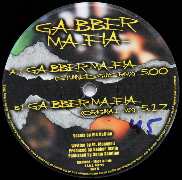Gabber Mafia front label