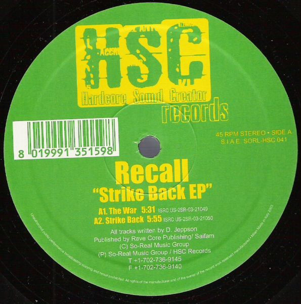 Strike Back EP back label