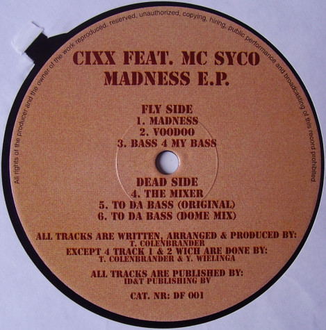 Madness E.P. back label