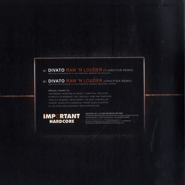 Raw 'N Louder Remix E.P back cover