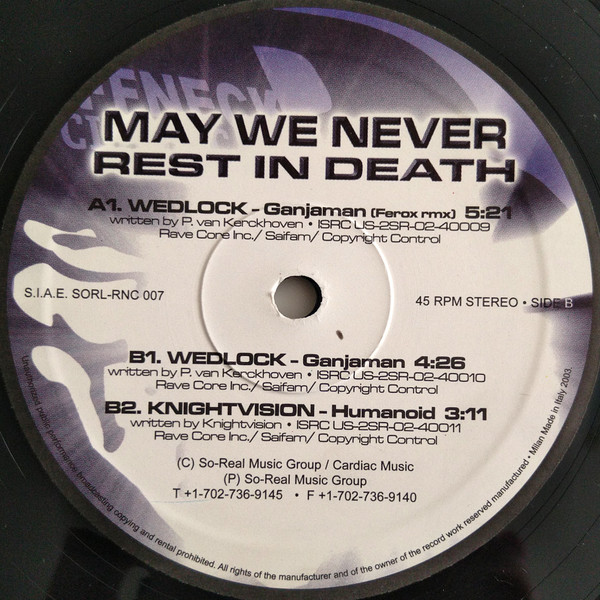 May We Never Rest In Death back label