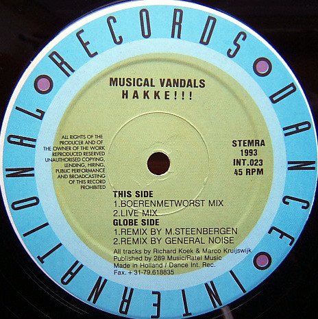 Hakke !!! (The Remixes) back label