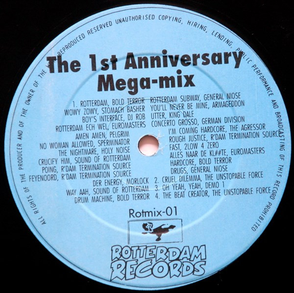 The 1st Anniversary Mega-Mix front label