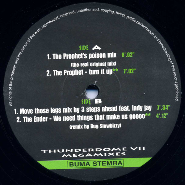 Thunderdome VII - The Megamixes front label