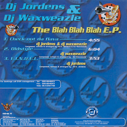 The Blah Blah Blah E.P. back cover