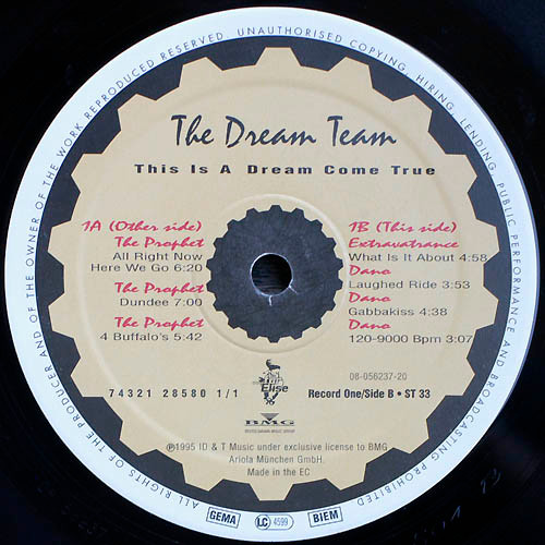 This Is A Dream Come True back label