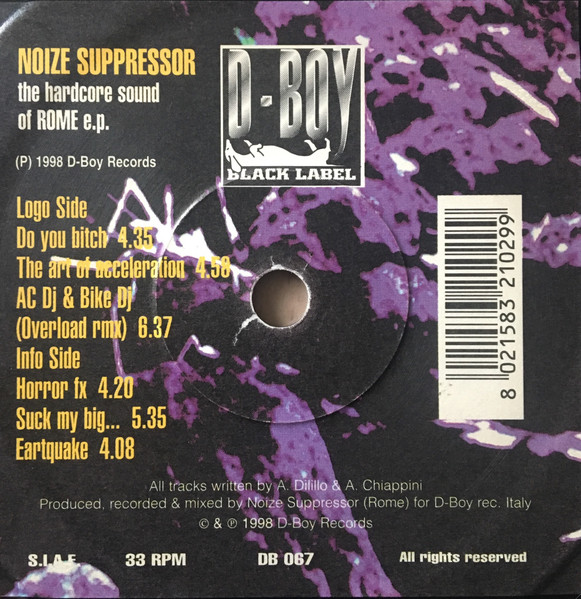 The Hardcore Sound Of Rome E.P. front label