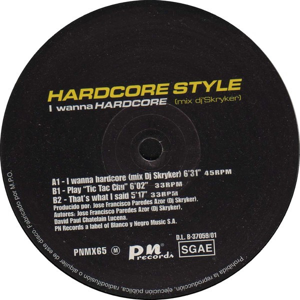 I Wanna Hardcore front label