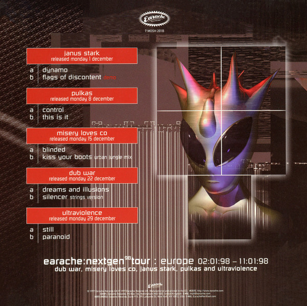 Earache:Nextgen 98 Tour : The Singles back cover