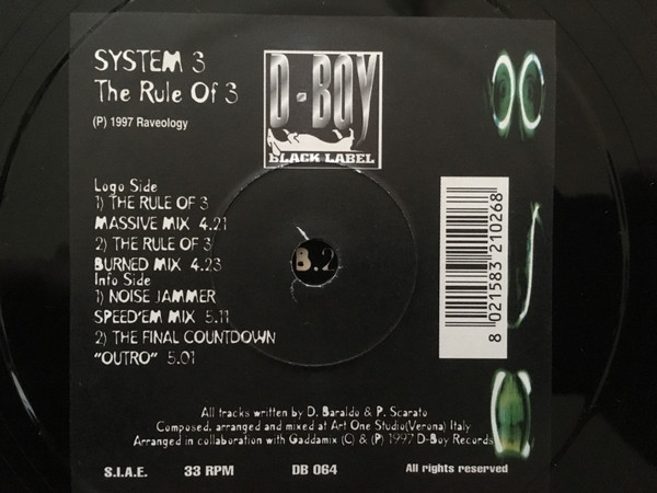 The Rule Of 3 back label