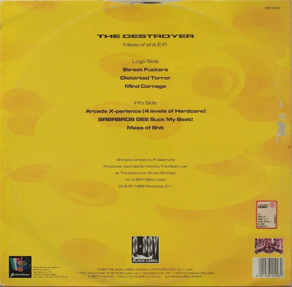 Mass Of Shit E.P. back cover