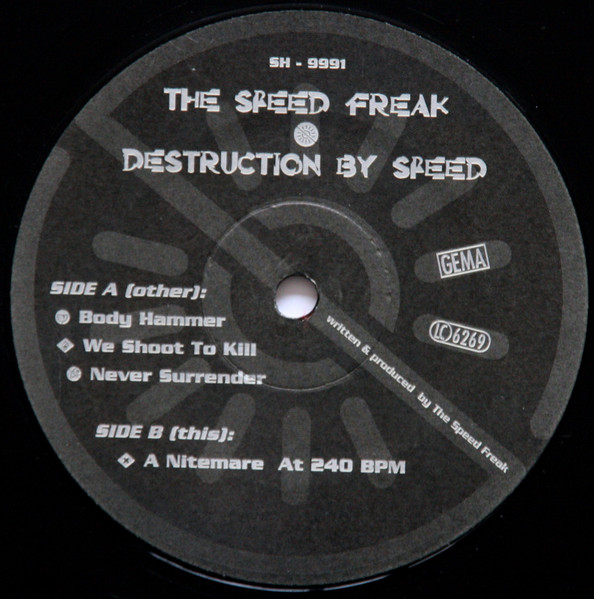 Destruction By Speed back label