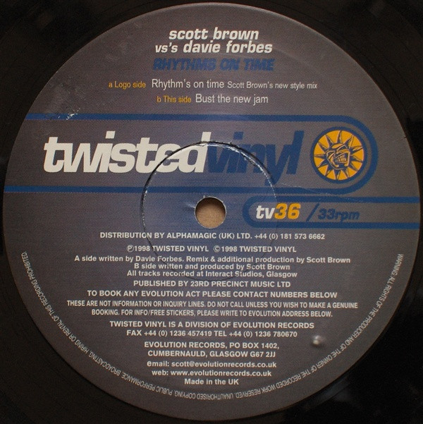 Rhythms On Time front label