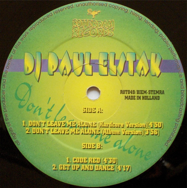 Don't Leave Me Alone front label