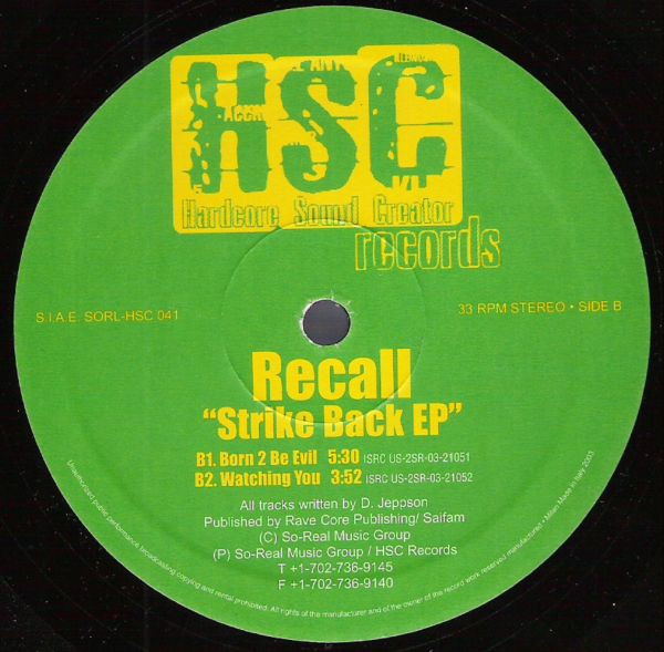 Strike Back EP front label