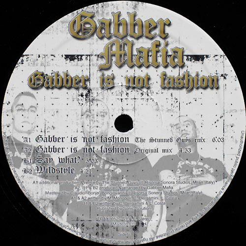 Gabber Is Not Fashion back label