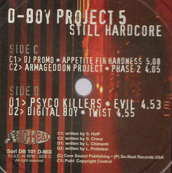 D-Boy Project 5 - Still Hardcore back label