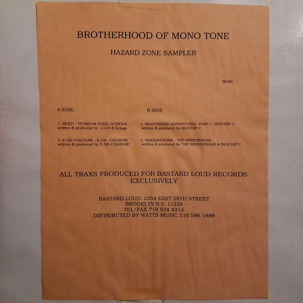 Brotherhood Of Mono Tone - Hazard Zone Sampler
