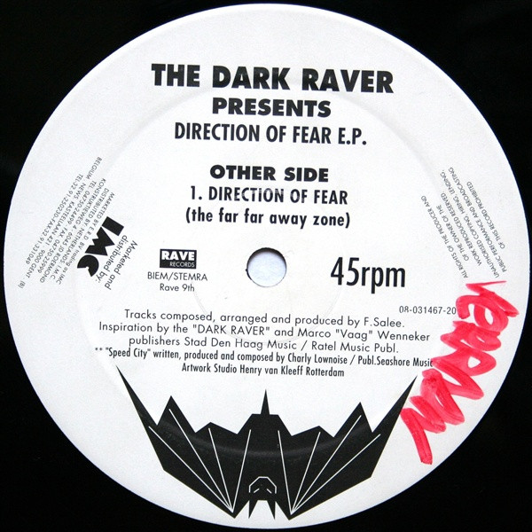 Direction Of Fear E.P. back label