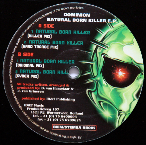 Natural Born Killer E.P. front label