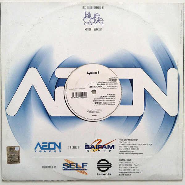 Like A Shot (Remixes) back label