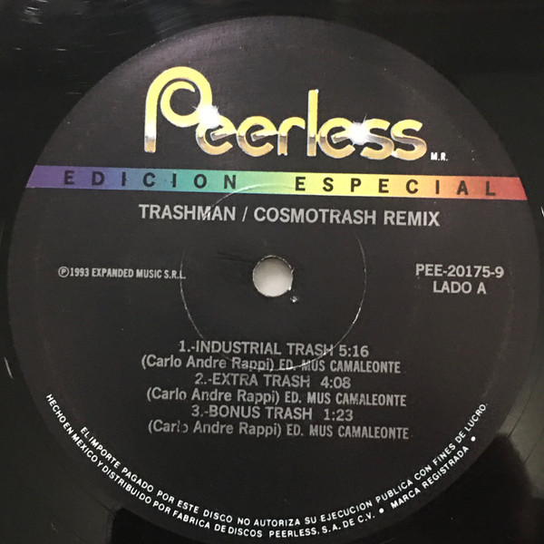 Cosmotrash (The Remixes) front label