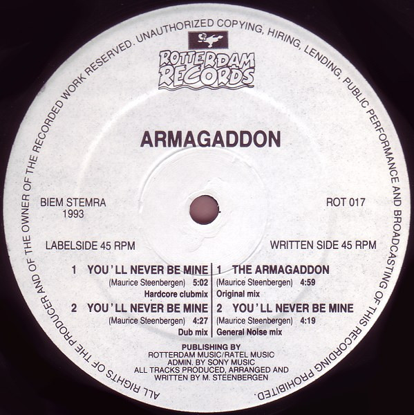 You'll Never Be Mine back label