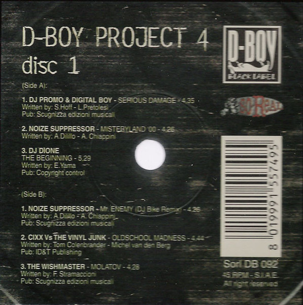 D-Boy Project 4 - 2001% Hardcore back cover