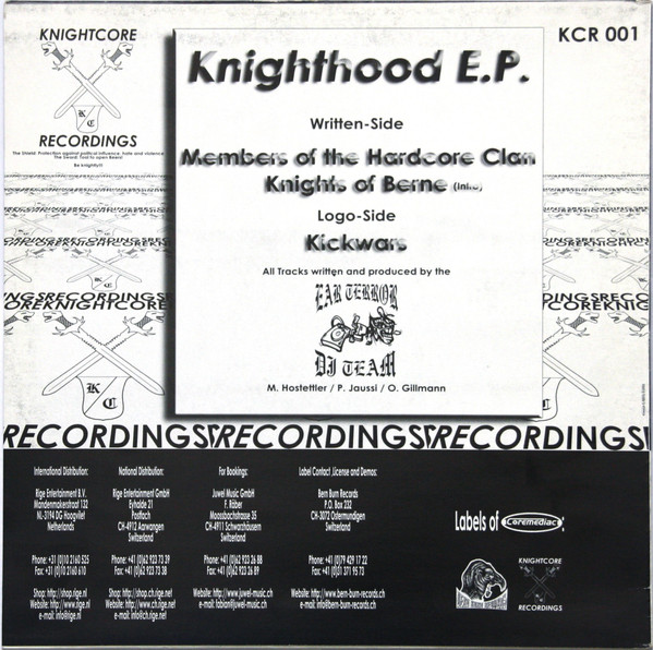Knighthood E.P. back cover