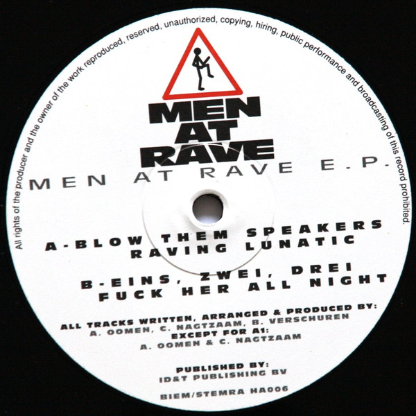 Men At Rave E.P. back label