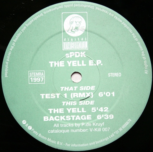 The Yell E.P. back cover