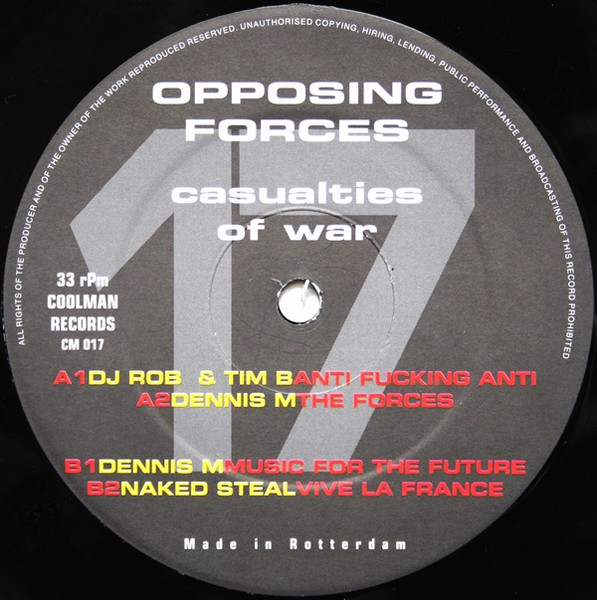 Casualties Of War front label