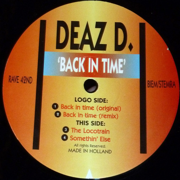Back In Time back label