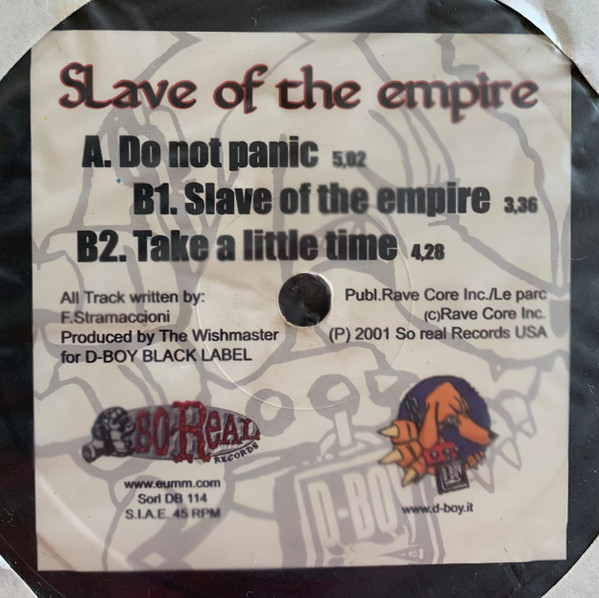 Slave Of The Empire EP back label