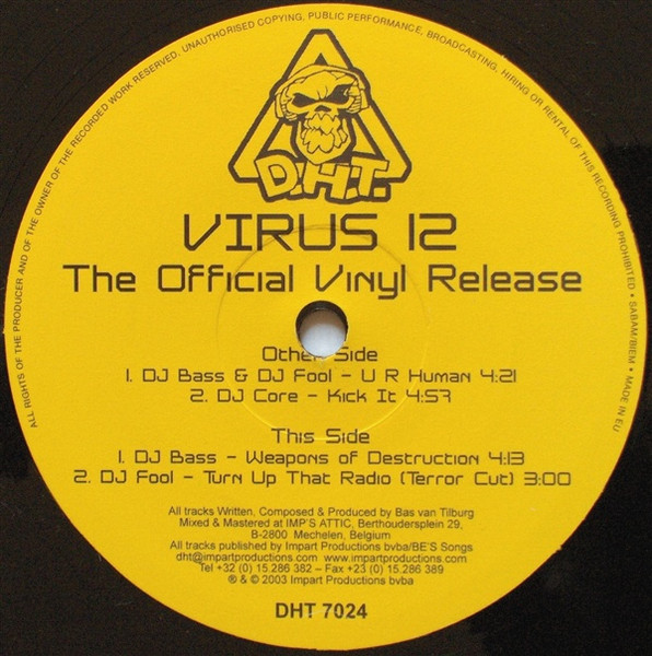 Virus 12 - The Official Vinyl Release front label