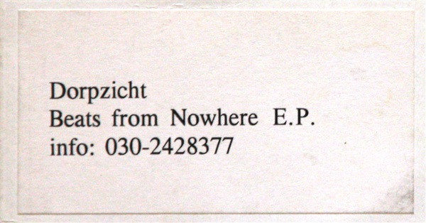 Beats From Nowhere E.P. back cover
