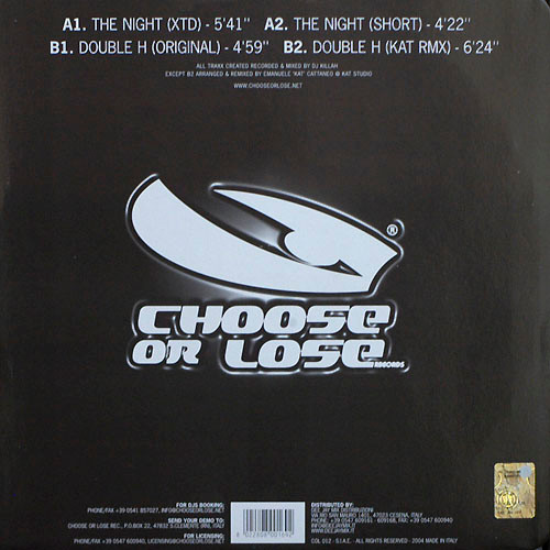 Night E.P. back cover
