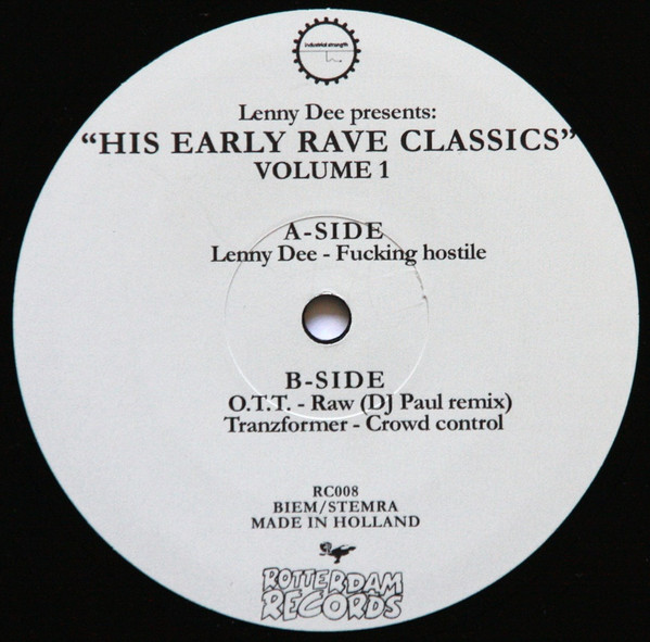 His Early Rave Classics Volume 1 front label