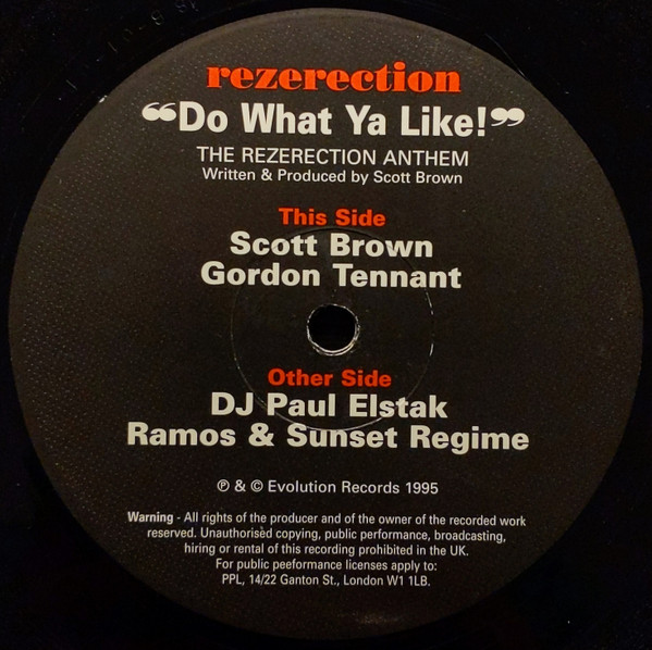 Do What Ya Like! (The Rezerection Anthem) back label