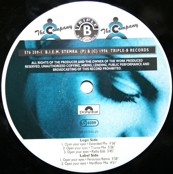 Open Your Eyes front label