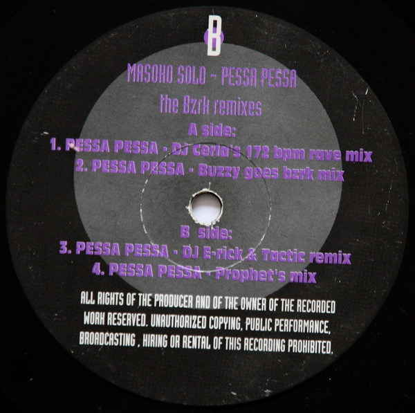 Pessa Pessa (BZRK Remixes) front label