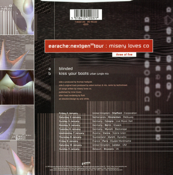 Earache: Nextgen 98 Tour back cover